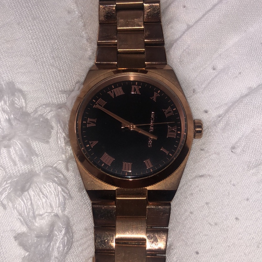 ROSE GOLD BLACK MICHAEL KORS WATCH USED AUTHENTIC YOUR OBO - Picture 14 of 14